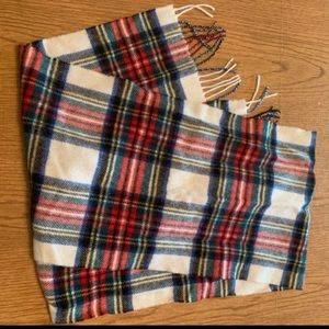 NEW LL Bean Multicolor Plaid Irish Lambswool Scarf